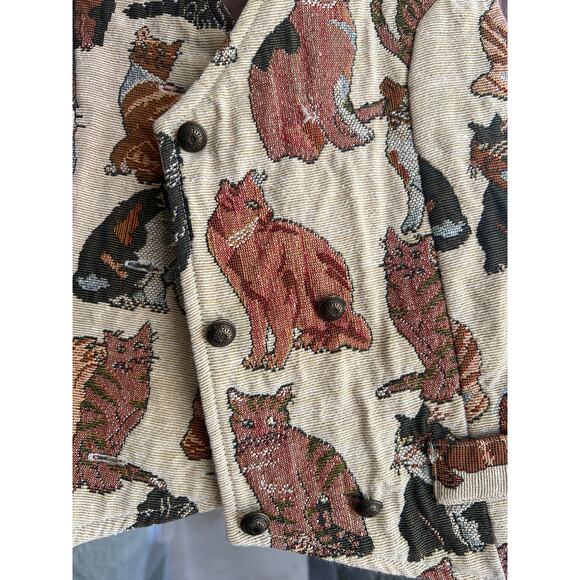 Vintage In Design textured cat vest size 16 - Picture 2 of 4